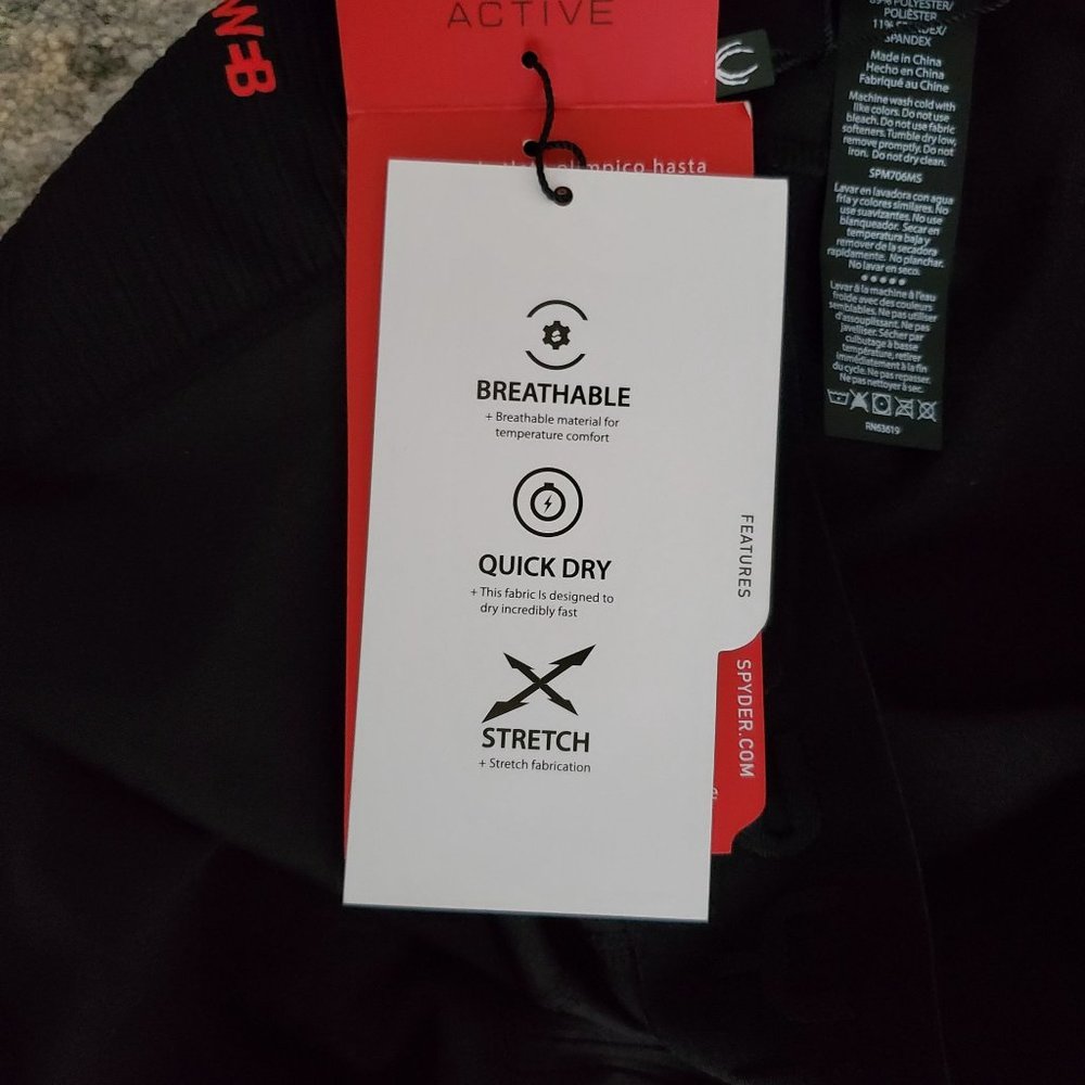 Spyder Active Men's Pro Web Base Layer Compression Leggings Pants Black Small - Picture 9 of 13